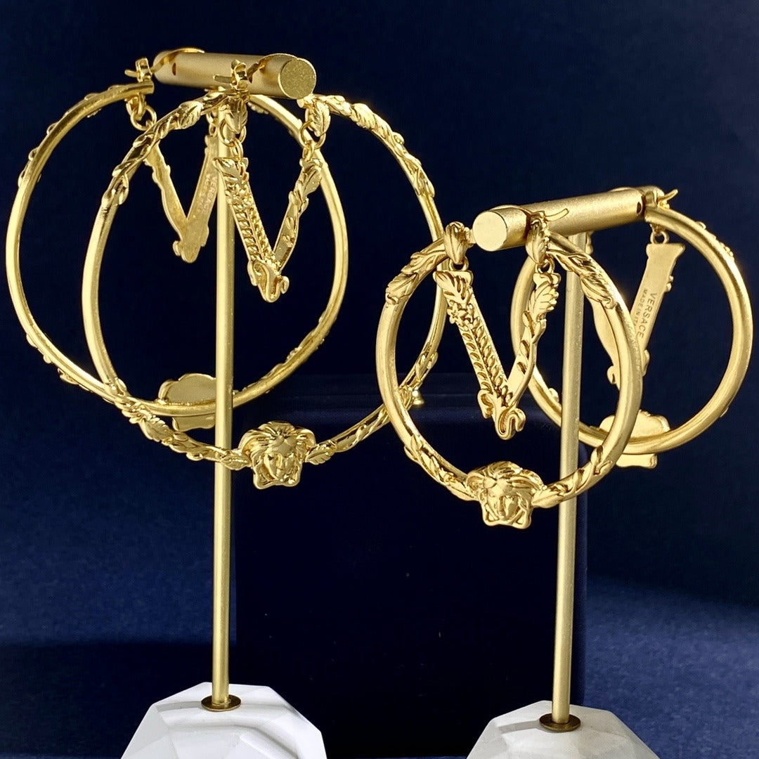 Versace Brass Medusa Earrings