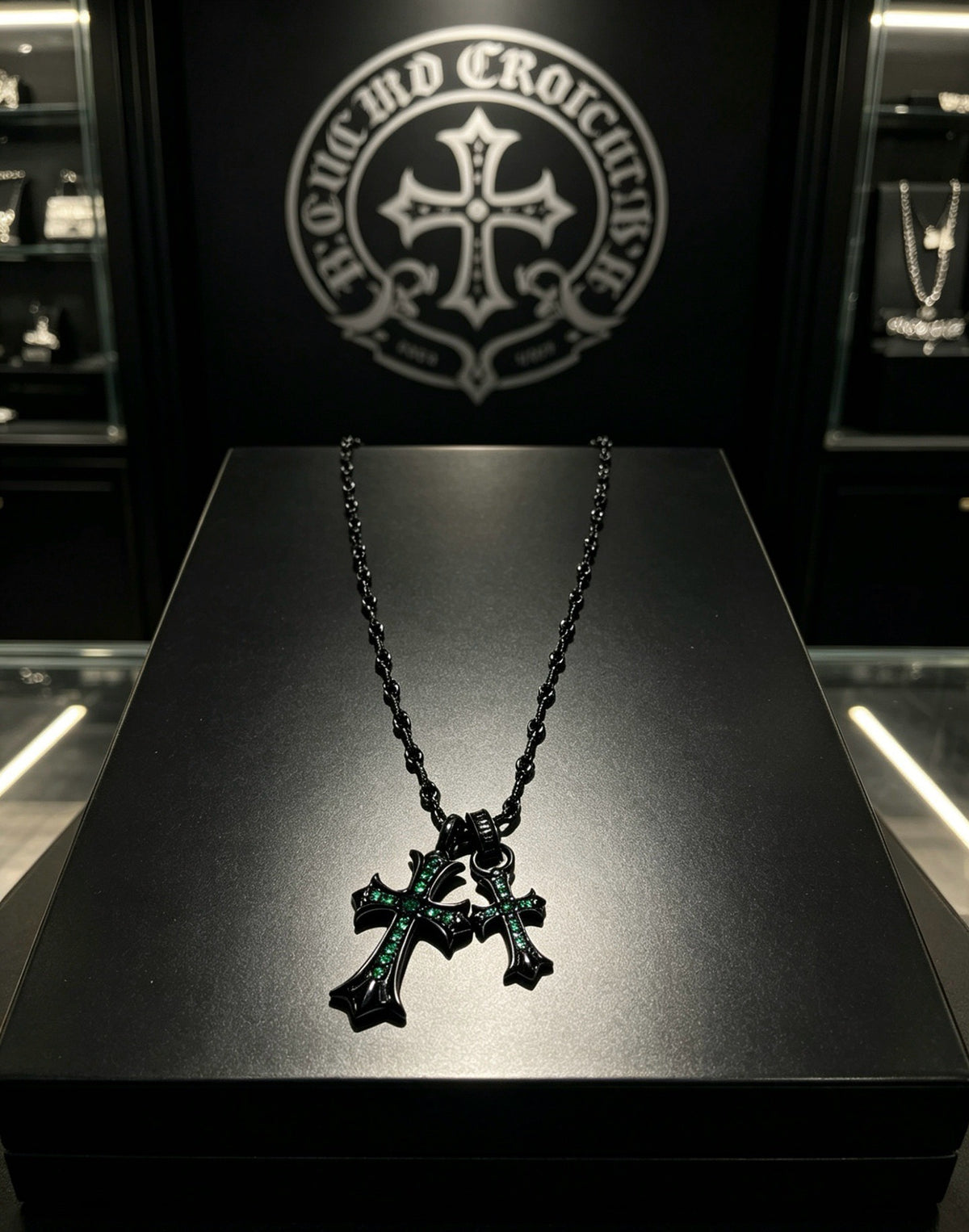 Chrome Hearts Sterling Silver Cross Necklace