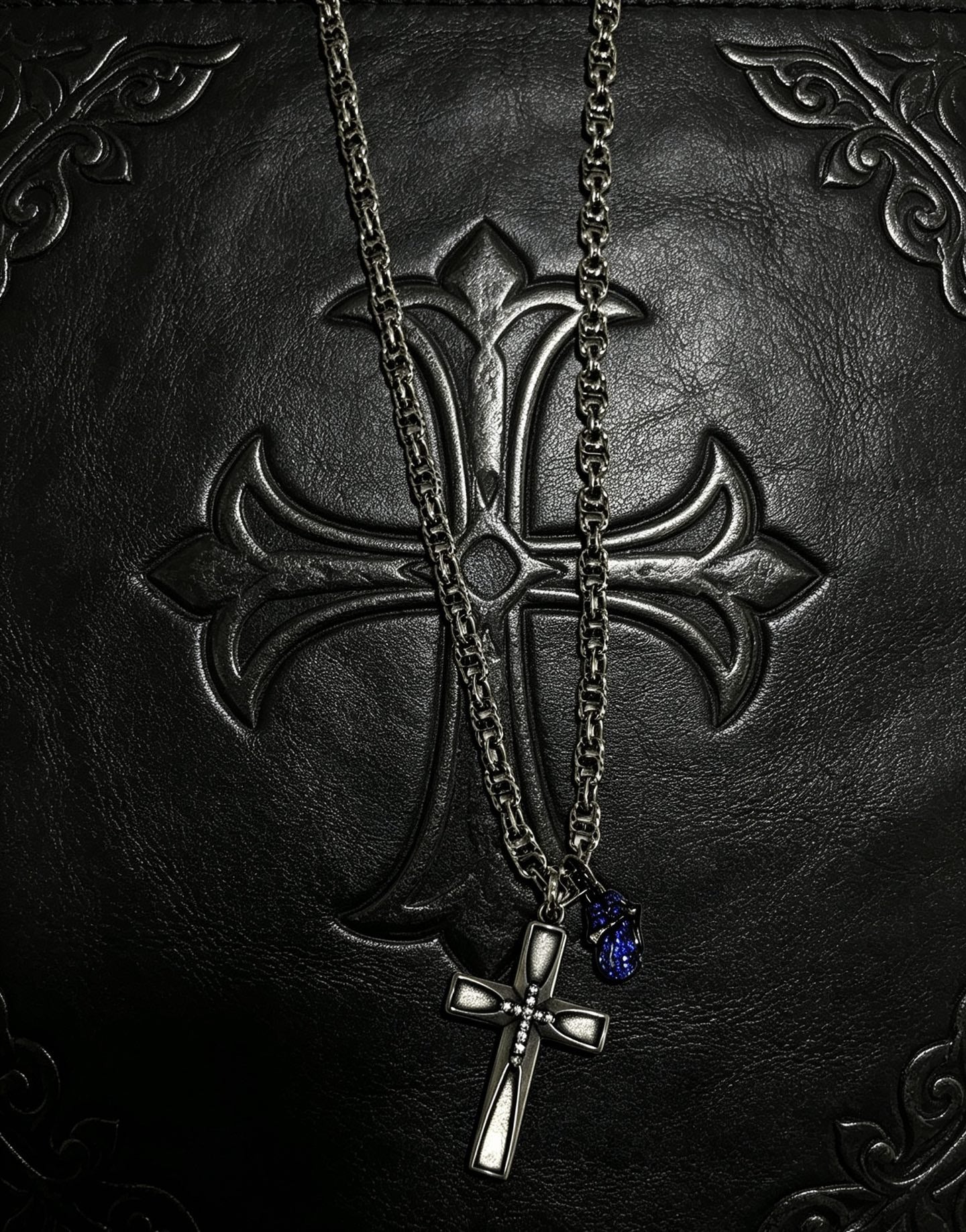 Chrome Hearts Sterling Silver Cross Necklace