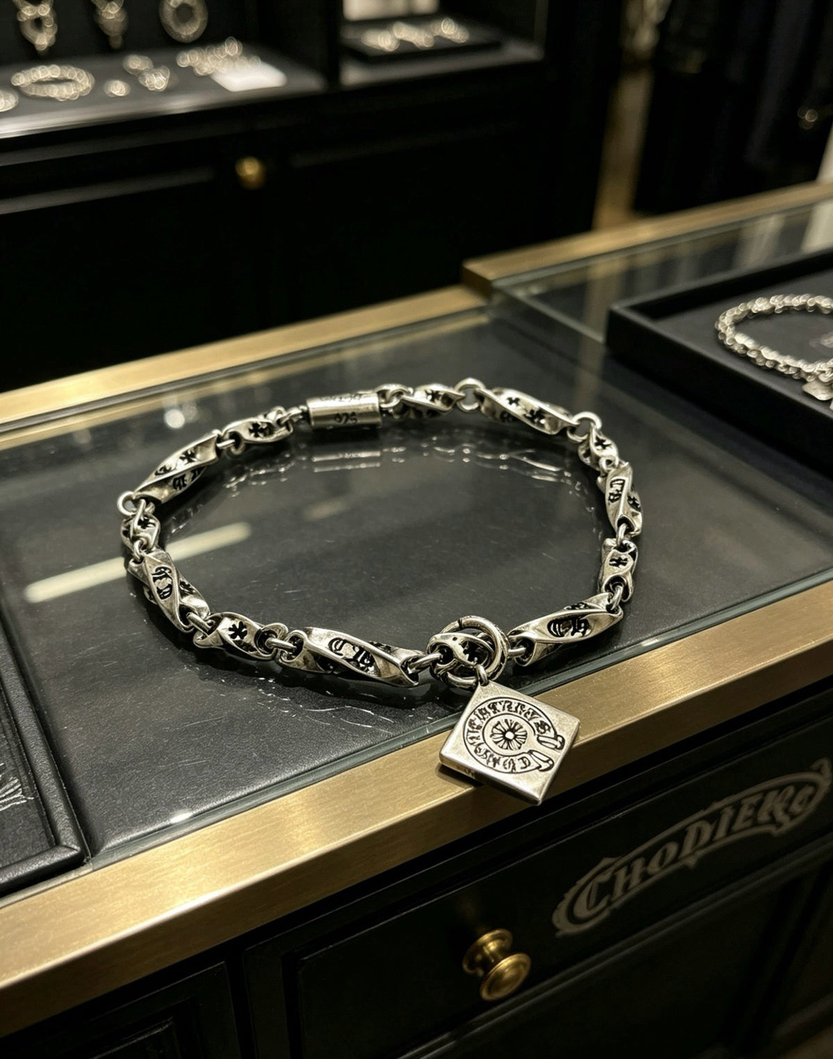 Chrome Hearts Sterling Silver Cross Bracelet