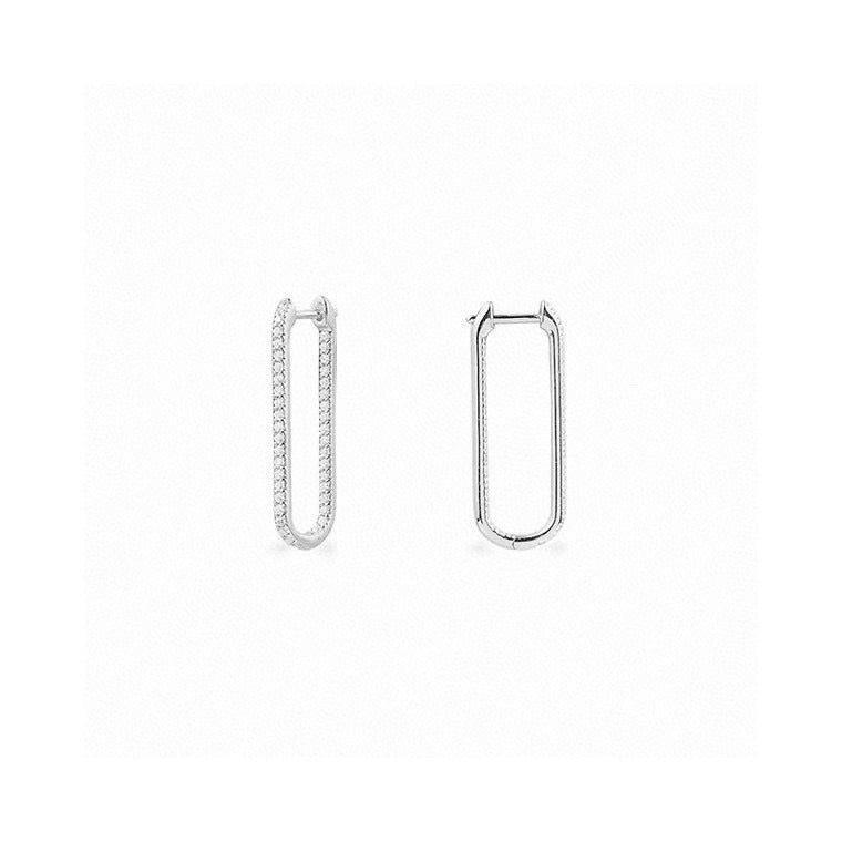 Hefang White Geometric Earrings