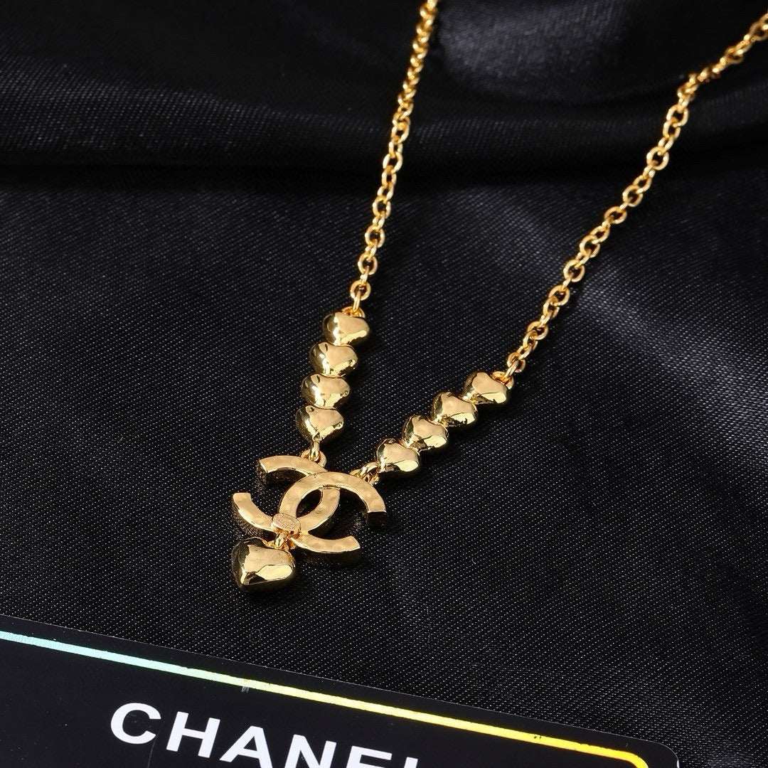 Chanel Brass Logo Necklace