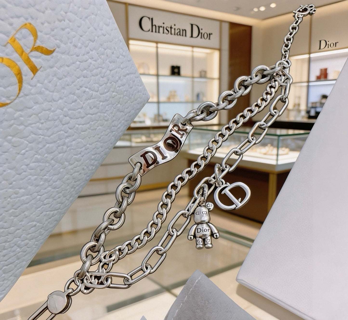Dior Sterling Silver Chain Bracelet