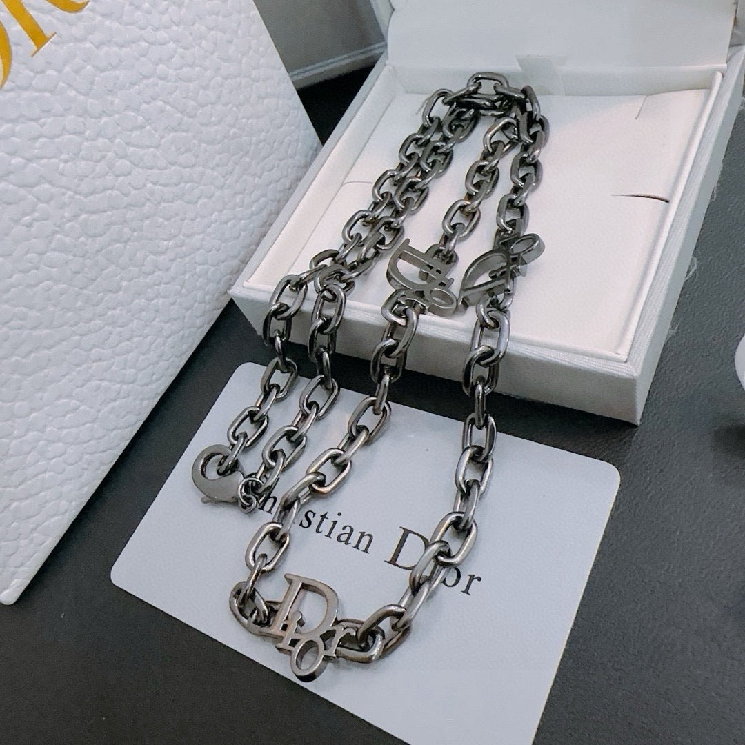 Dior Sterling Silver Chain Necklace