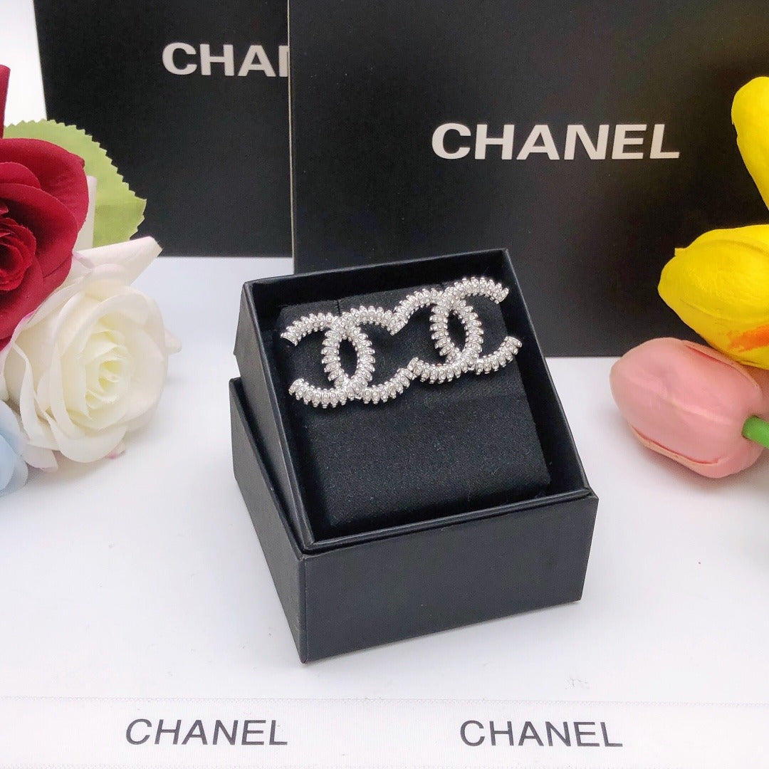 Chanel Silver Brass Earrings