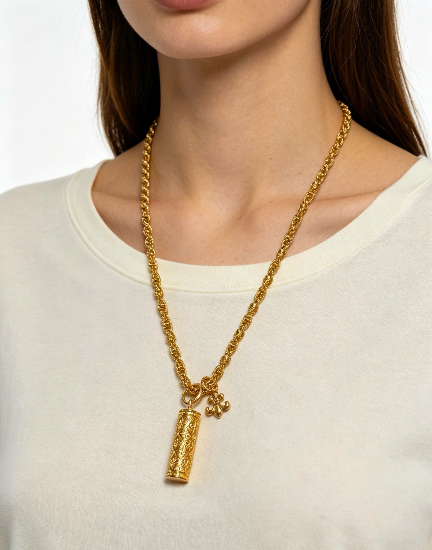 Chrome Hearts Sterling Silver Cross Necklace