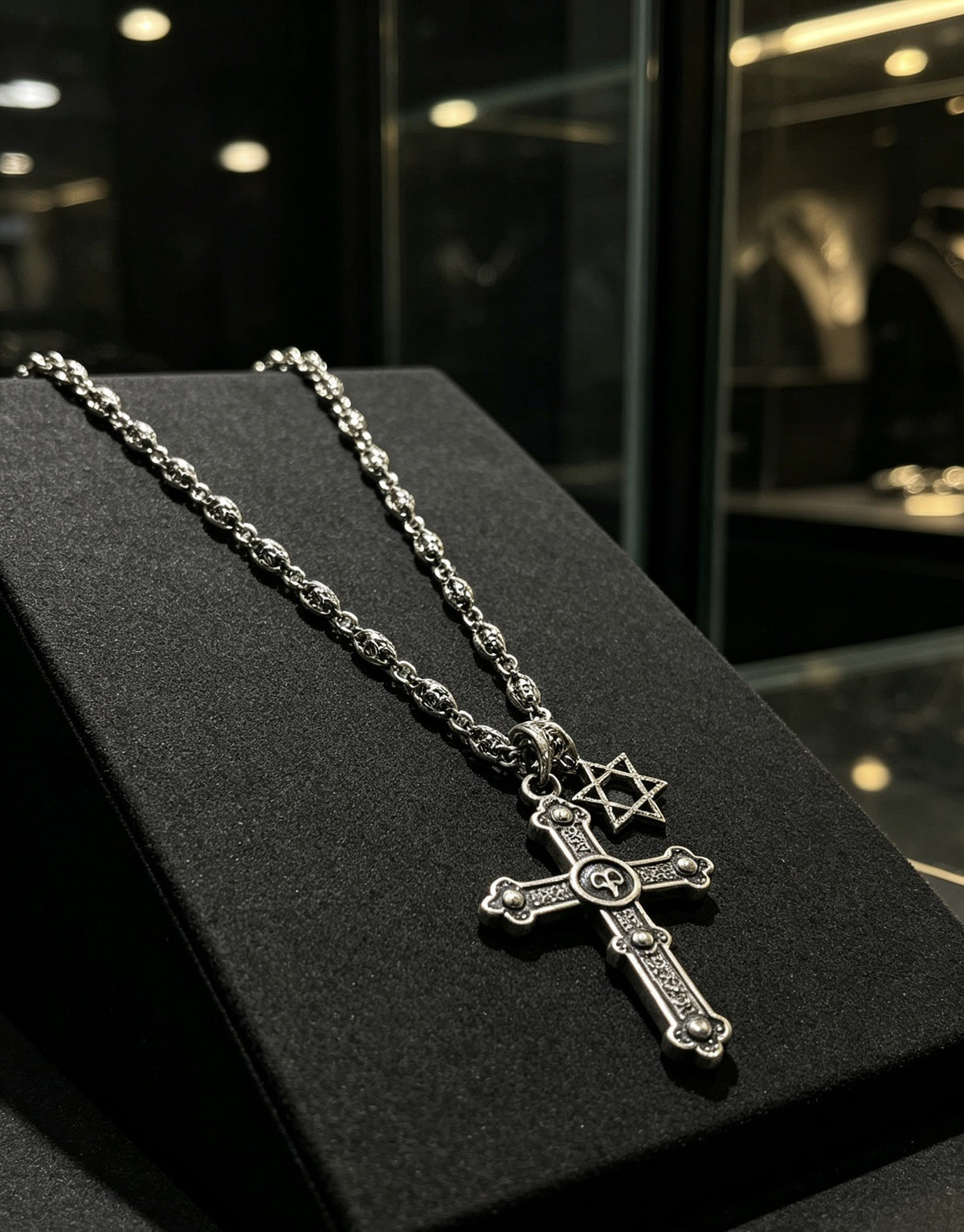 Chrome Hearts Sterling Silver Cross Necklace