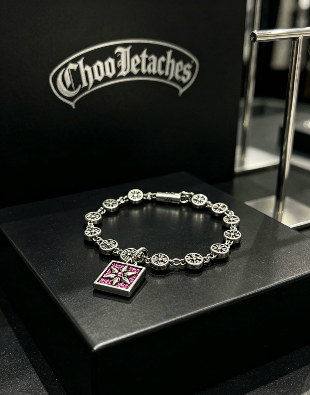 Chrome Hearts Sterling Silver Cross Bracelet