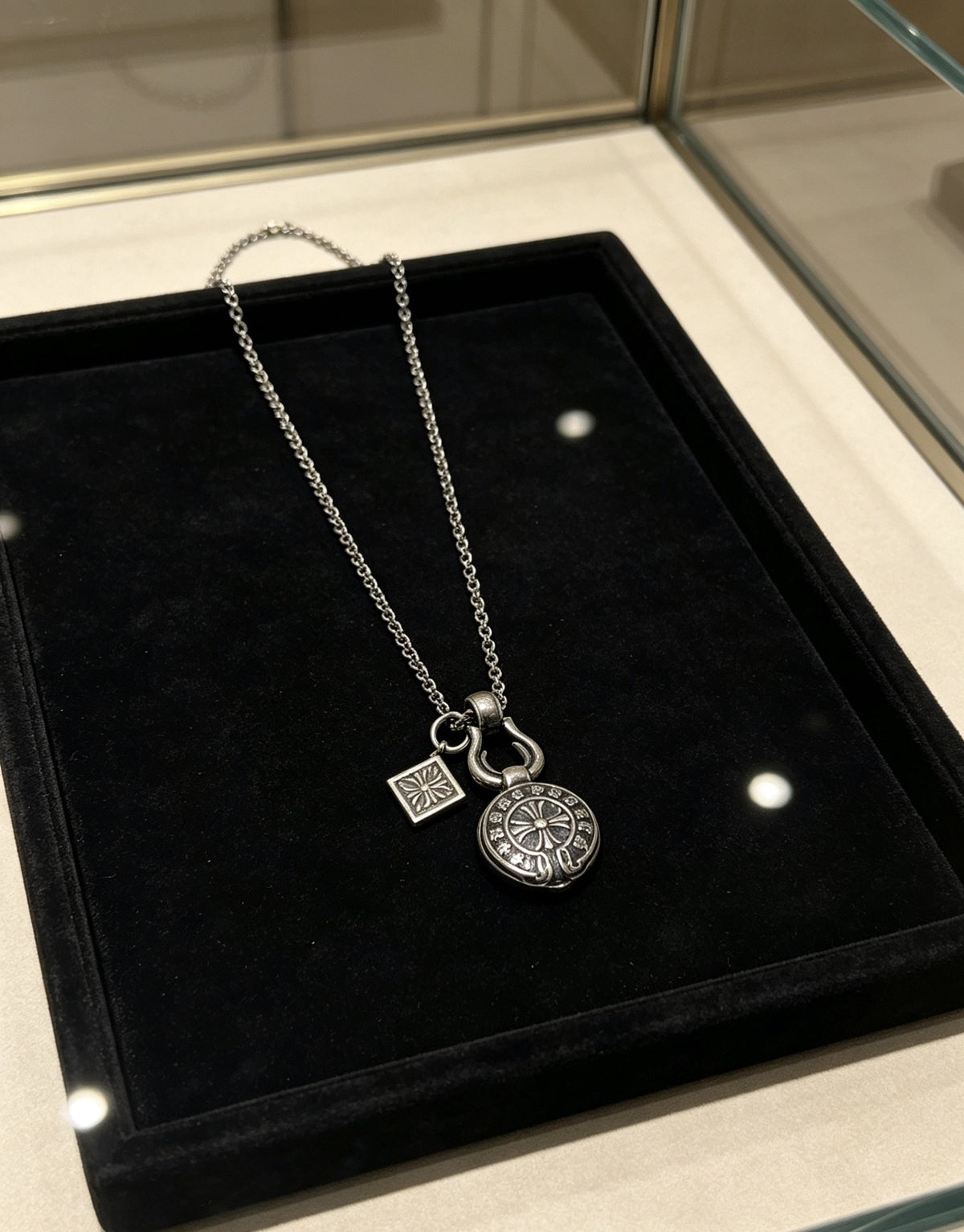 Chrome Hearts Sterling Silver Cross Necklace