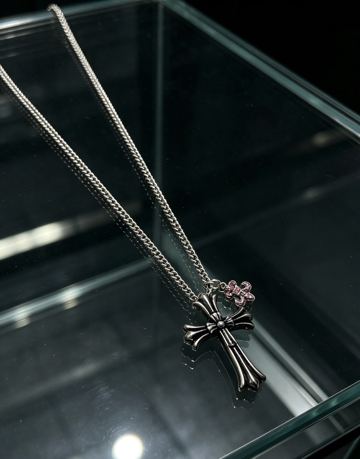 Chrome Hearts Sterling Silver Cross Necklace