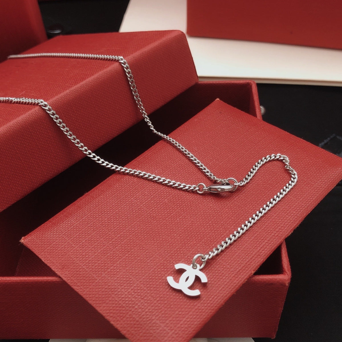 Chanel White Brass Necklace