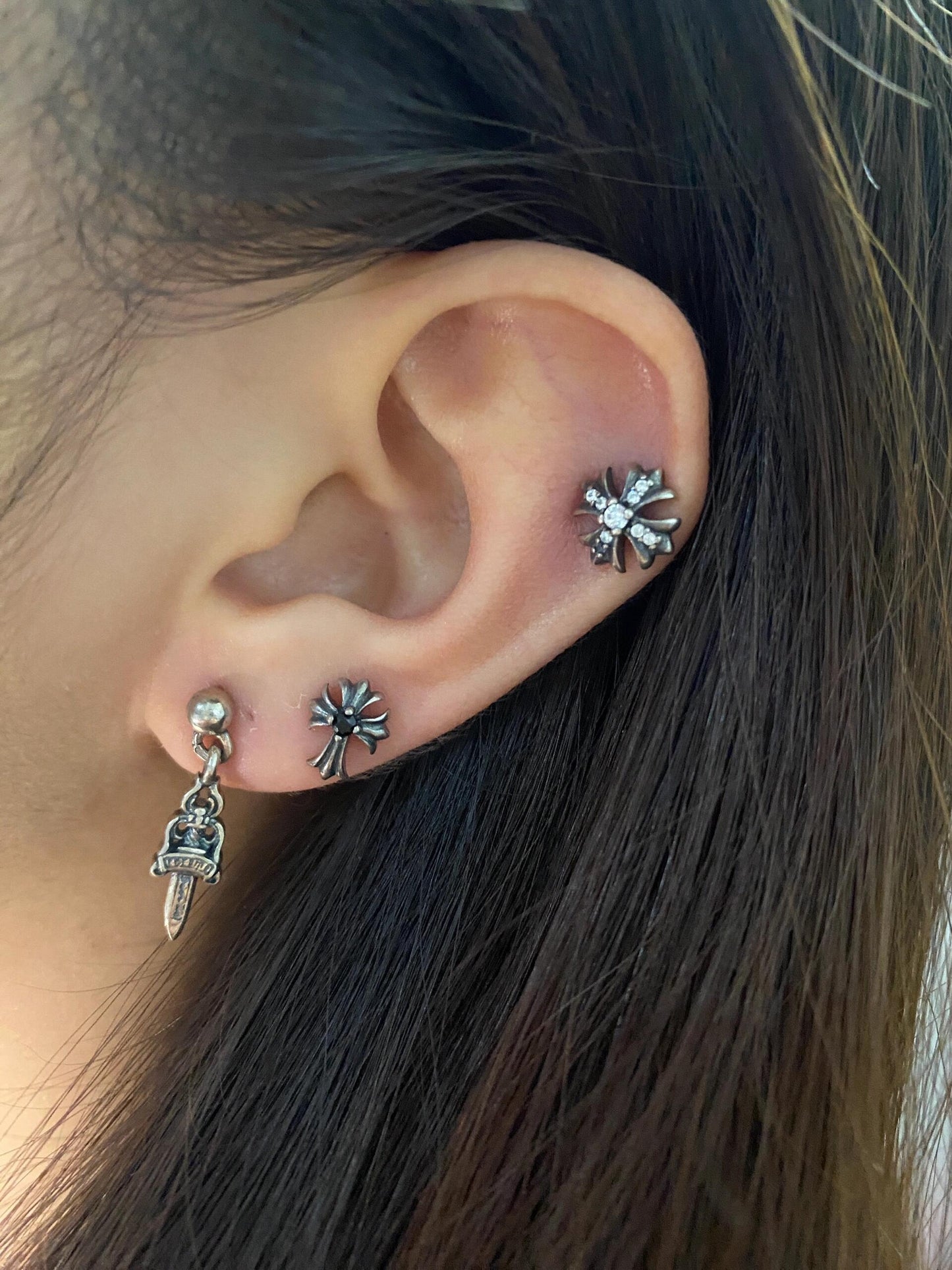 Chrome Hearts Red Brass Earrings