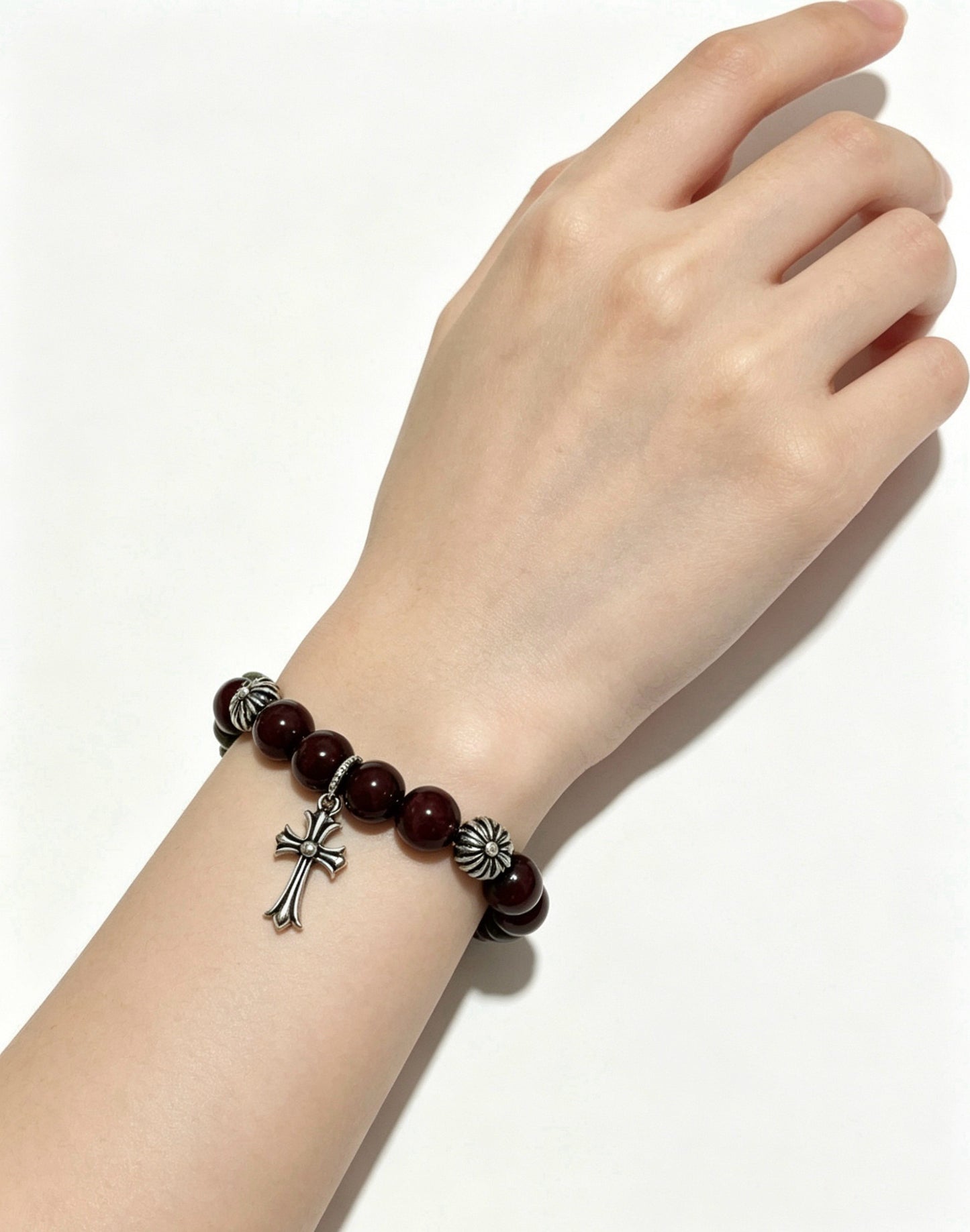 Chrome Hearts Sterling Silver Cross Bracelet