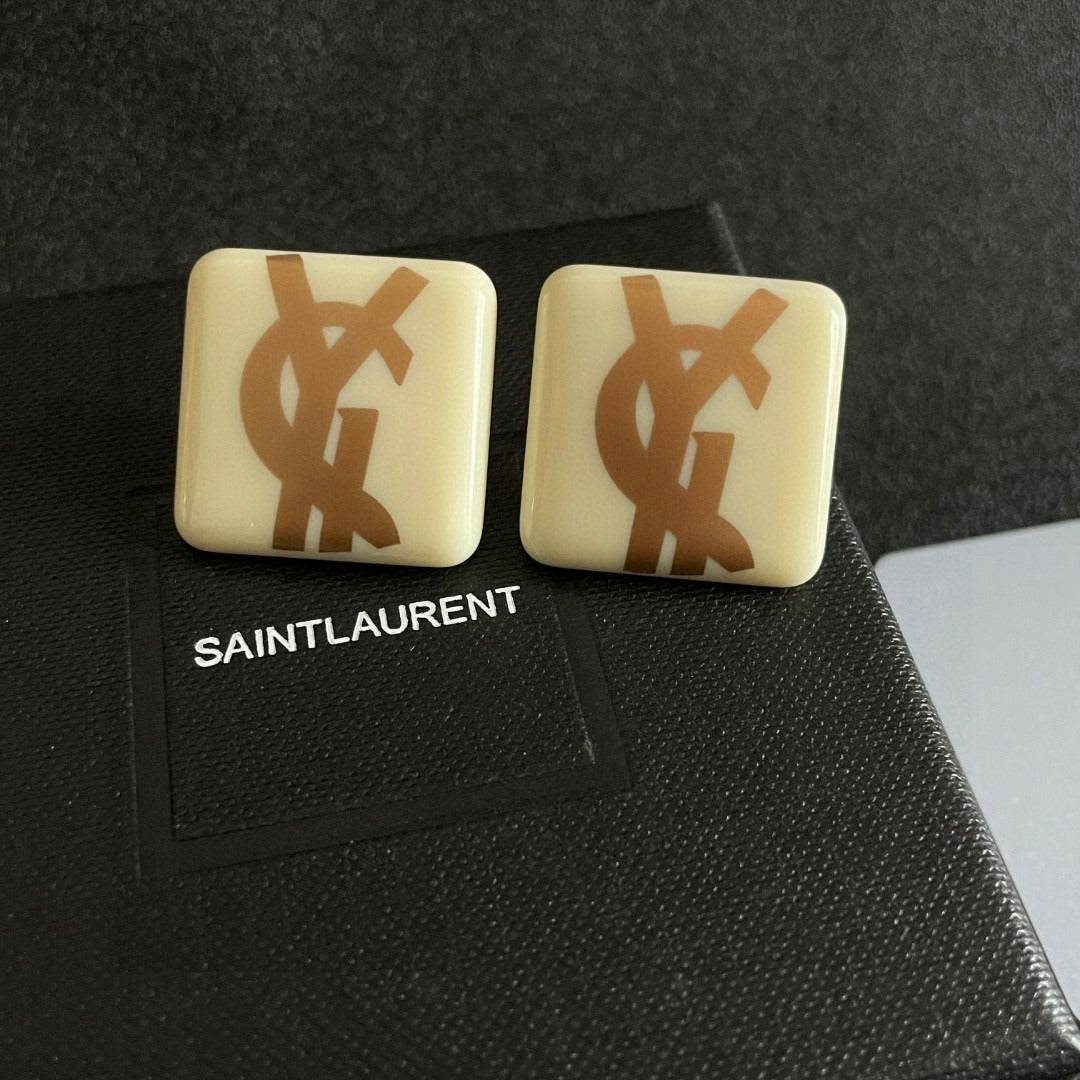 Saint Laurent Logo Earrings
