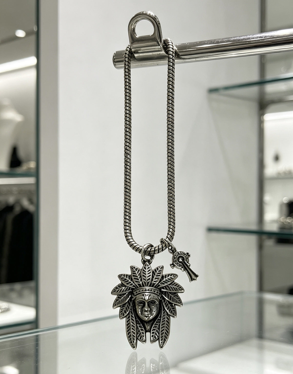Chrome Hearts Sterling Silver Cross Necklace