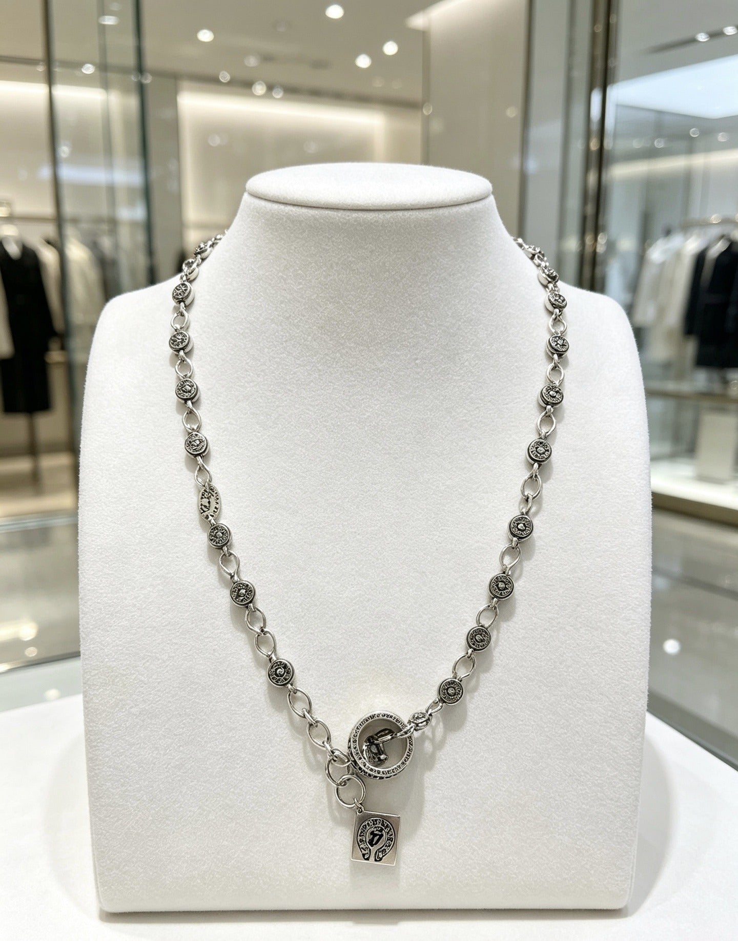 Chrome Hearts Sterling Silver Cross Necklace