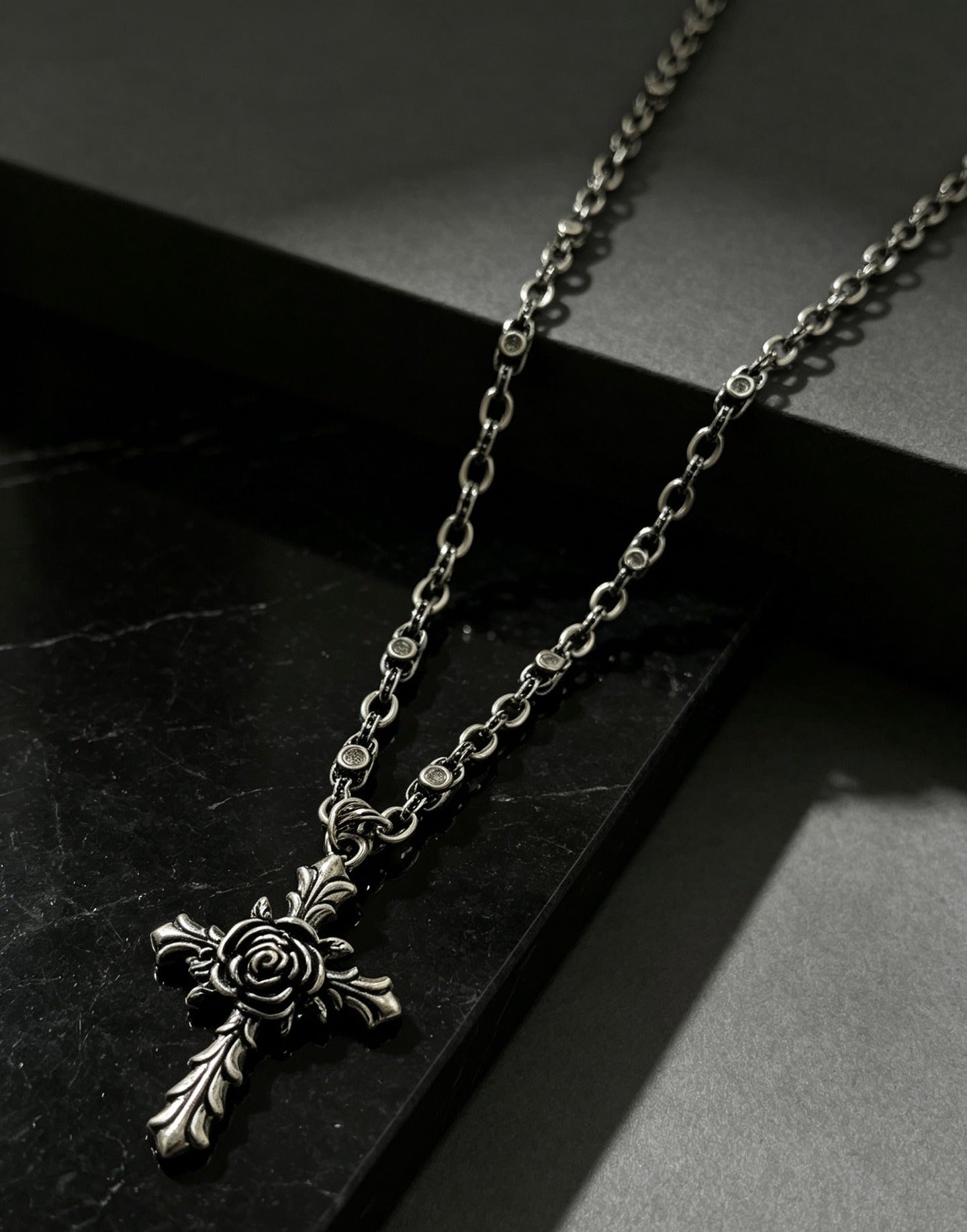 Chrome Hearts Sterling Silver Cross Necklace