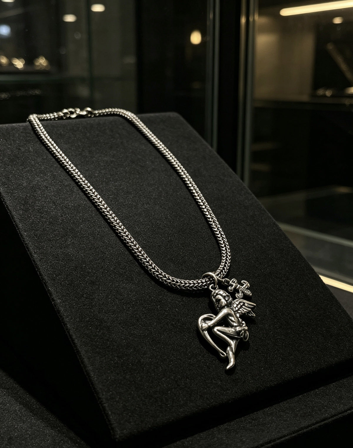 Chrome Hearts Sterling Silver Cross Necklace