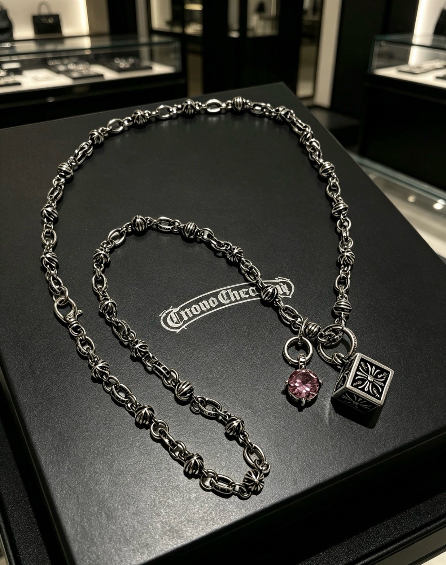Chrome Hearts Sterling Silver Cross Necklace