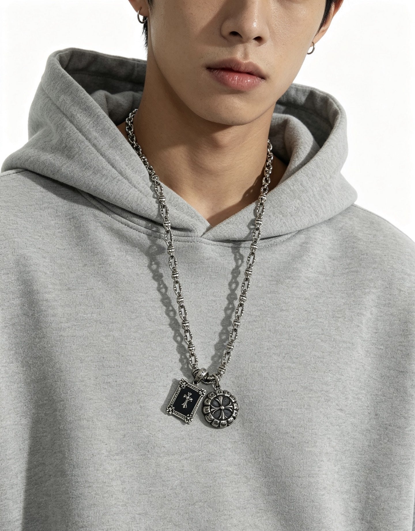 Chrome Hearts Sterling Silver Cross Necklace