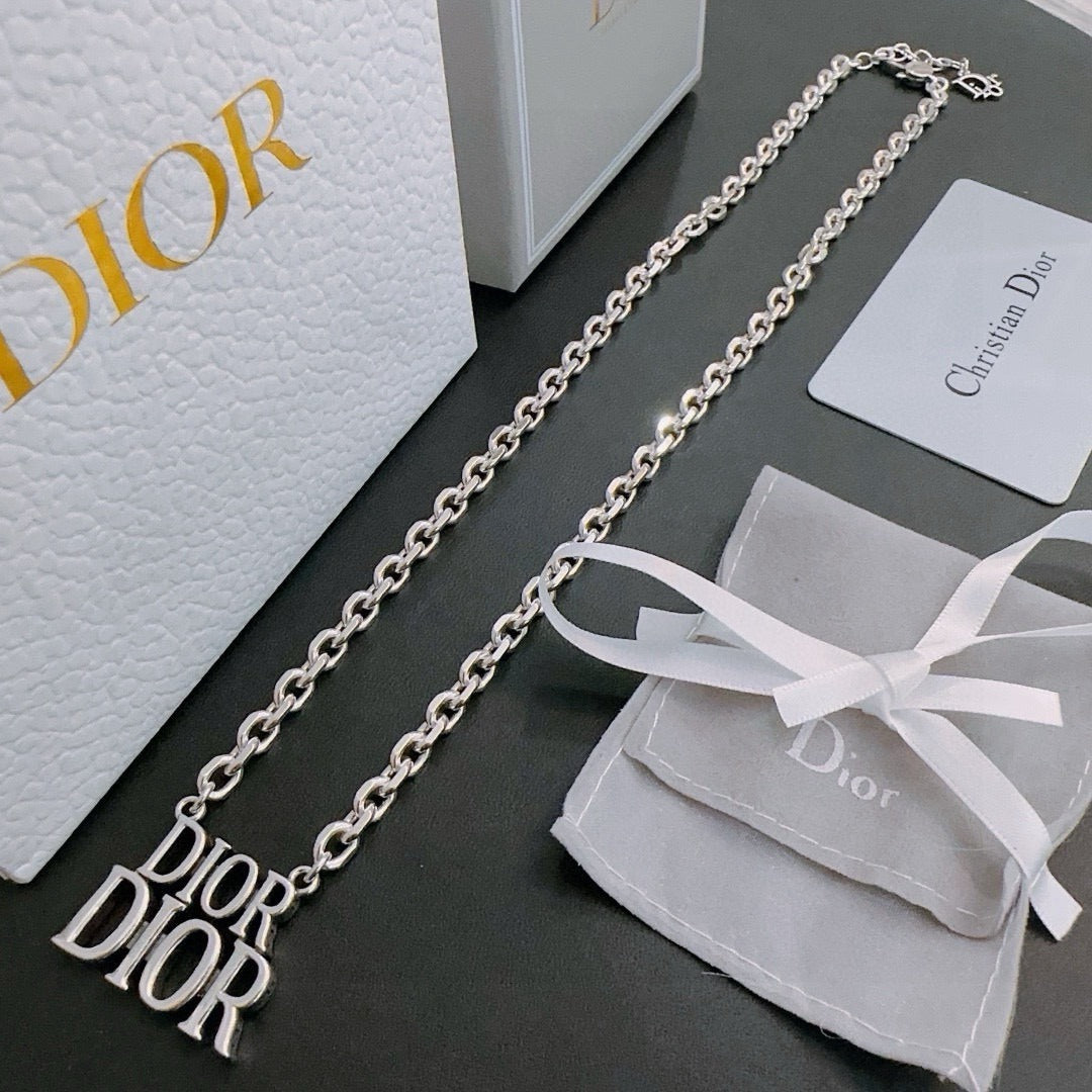 Dior Sterling Silver Chain Necklace