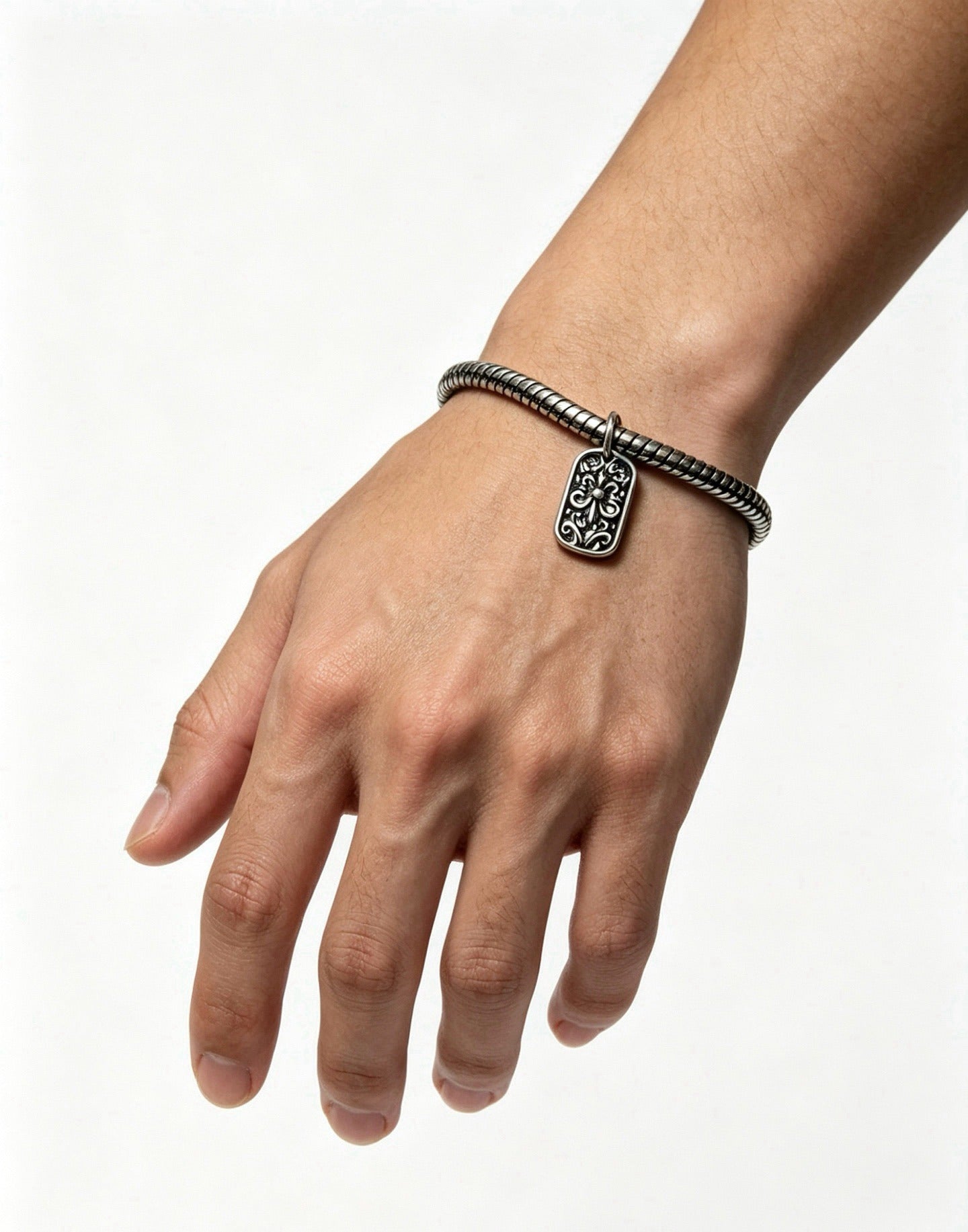 Chrome Hearts Sterling Silver Cross Bracelet