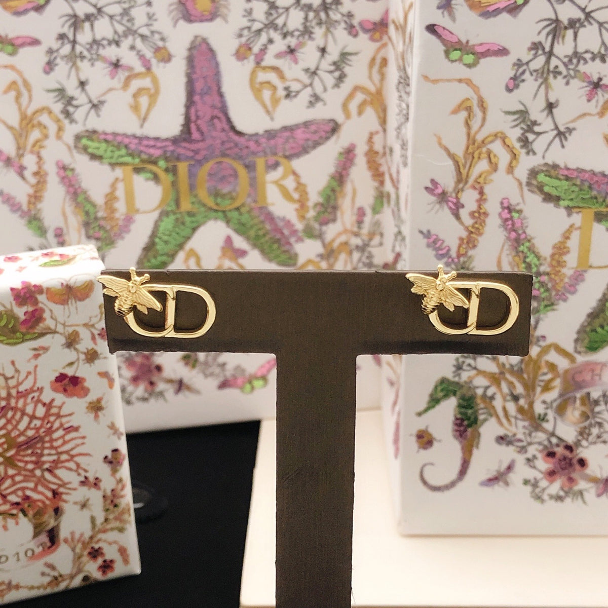 Dior Brass Bee Earrings