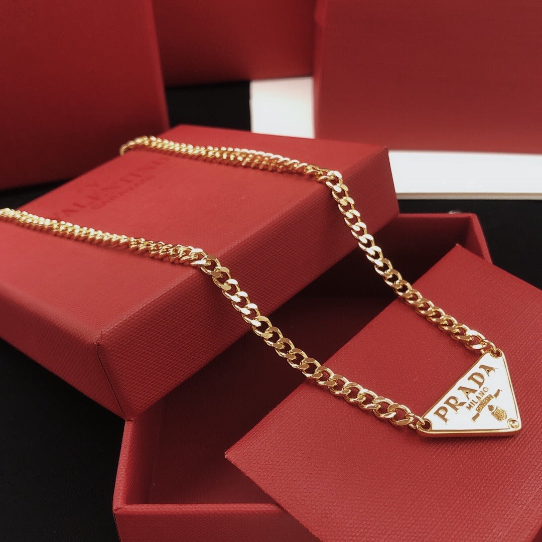 Prada White Brass Necklace