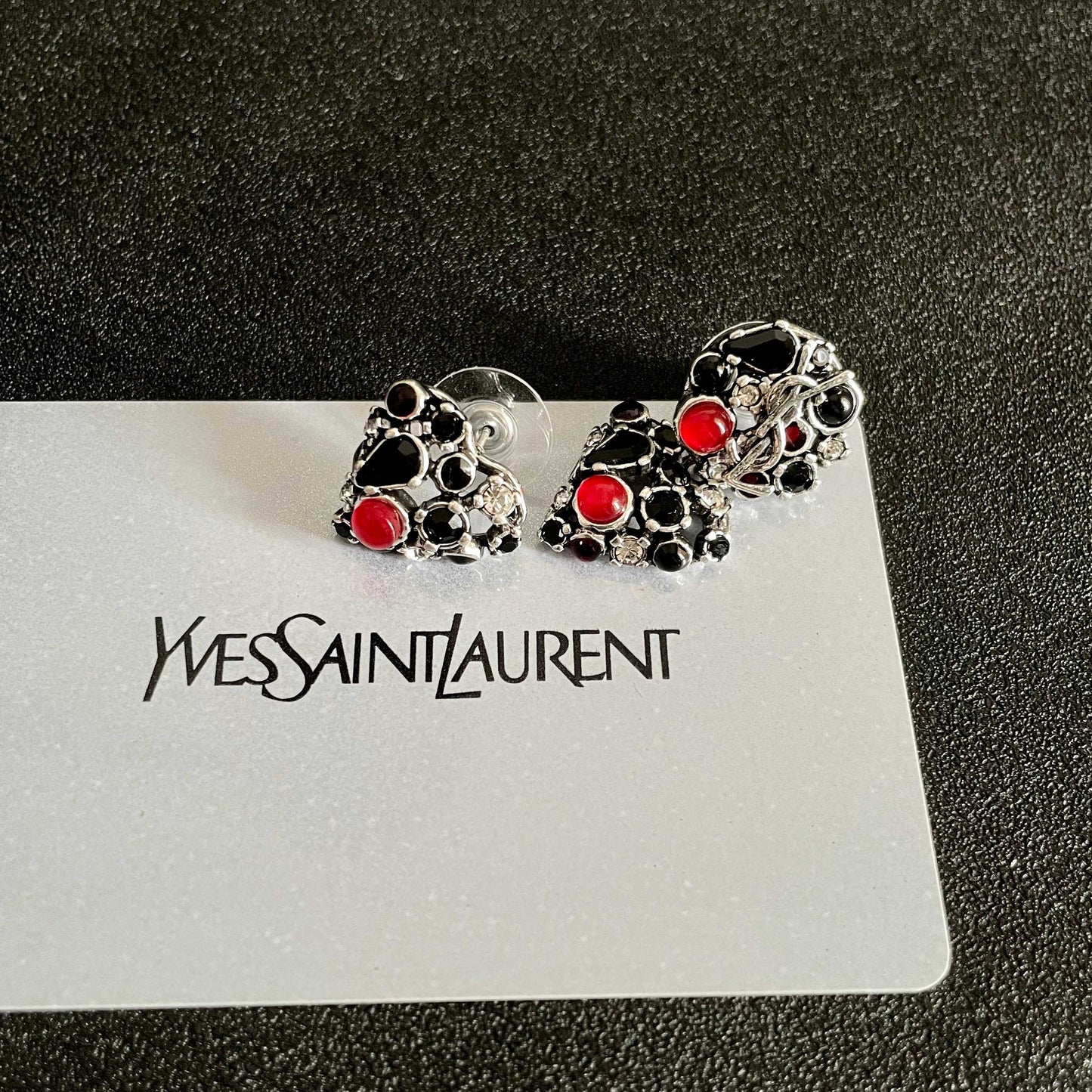 Saint Laurent Sterling Silver Vintage-Finish Earrings