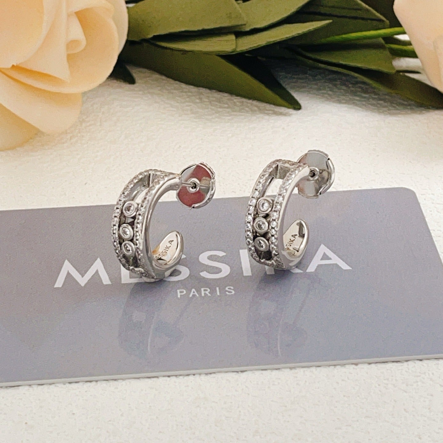 Messika Silver Brass Round Earrings