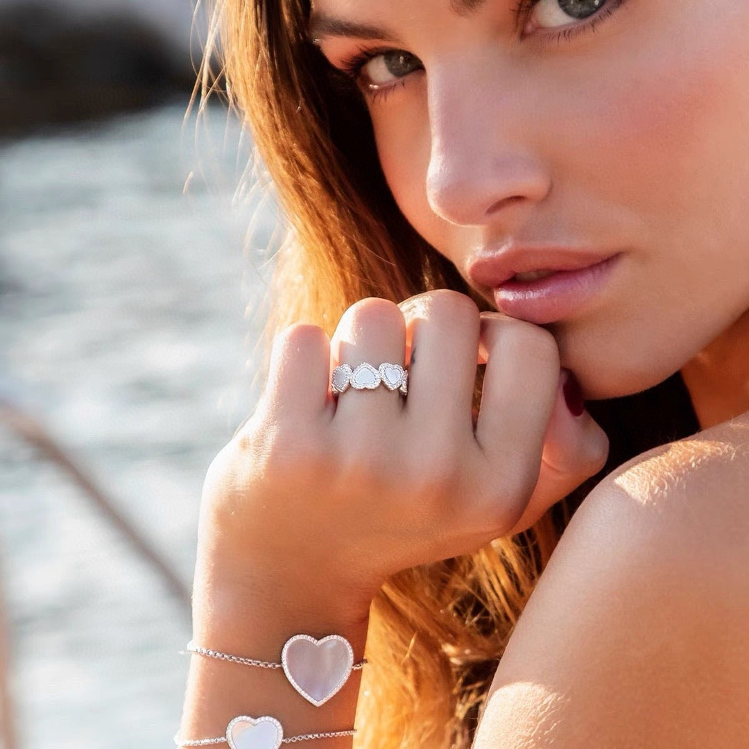 Unbranded White Heart Ring