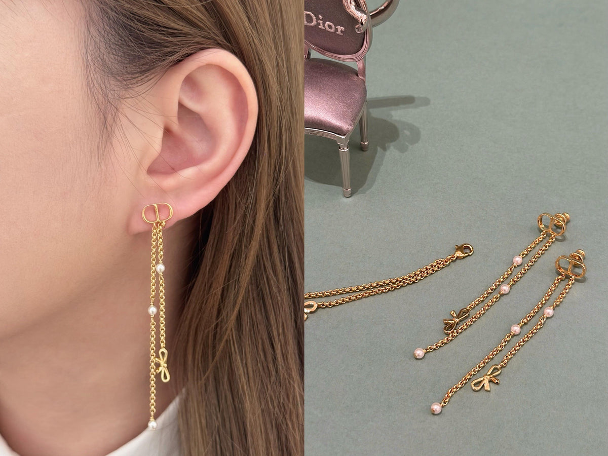 Dior Brass Bow Earrings