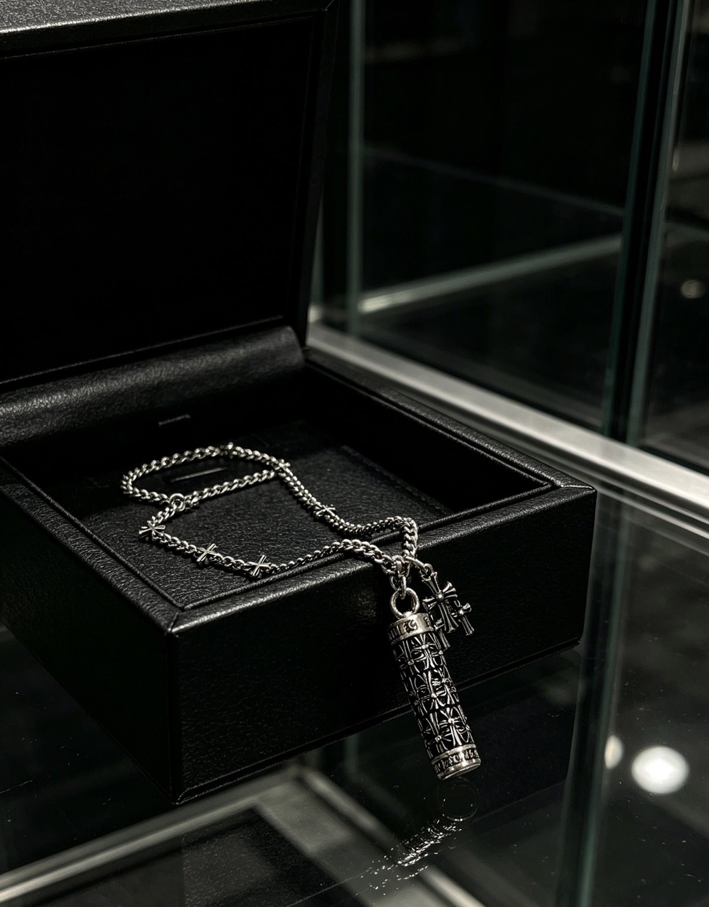 Chrome Hearts Sterling Silver Cross Necklace