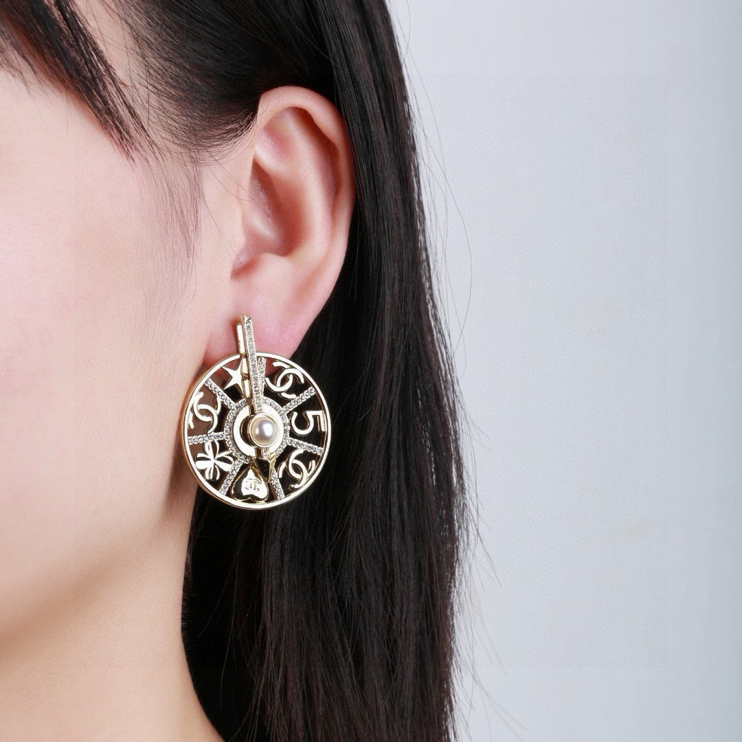 Chanel Logo Earrings