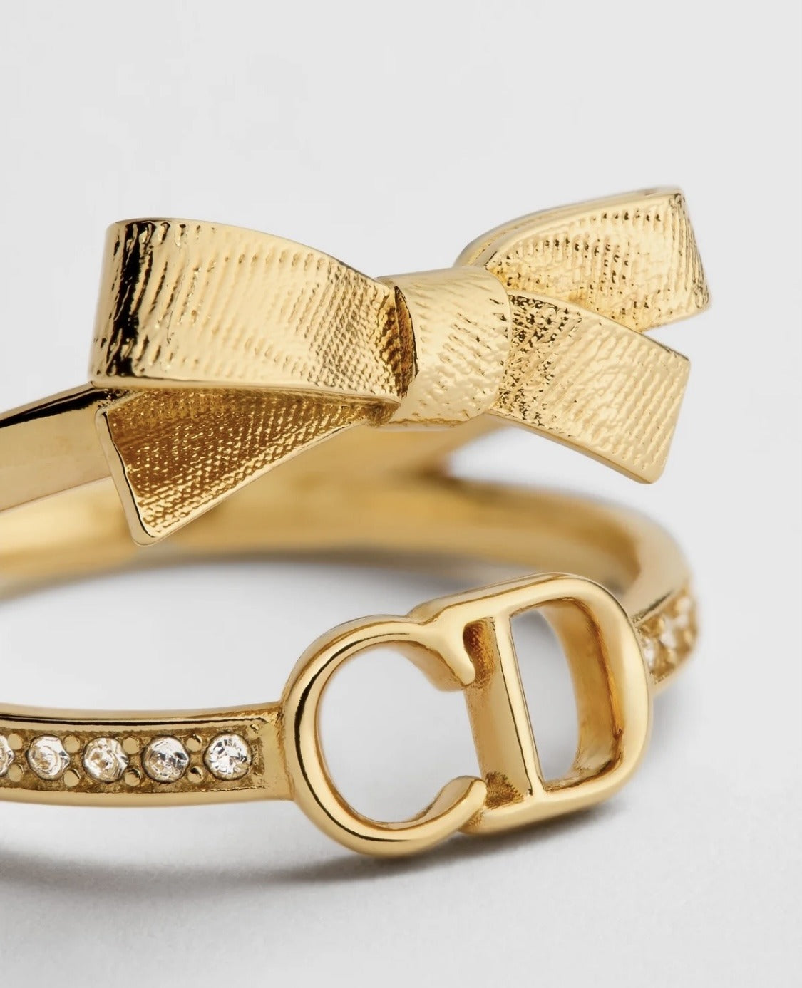 Dior Gold Brass Bow Ring