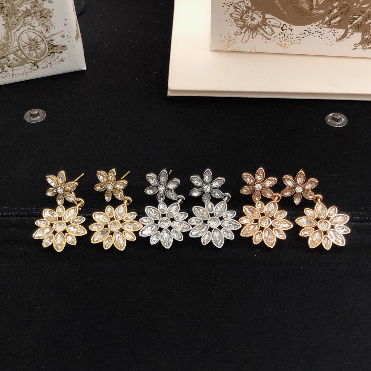 Dior Brass Floral Earrings