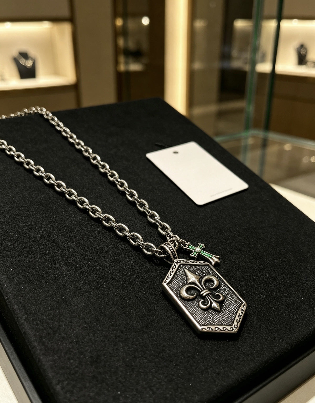 Chrome Hearts Sterling Silver Cross Necklace