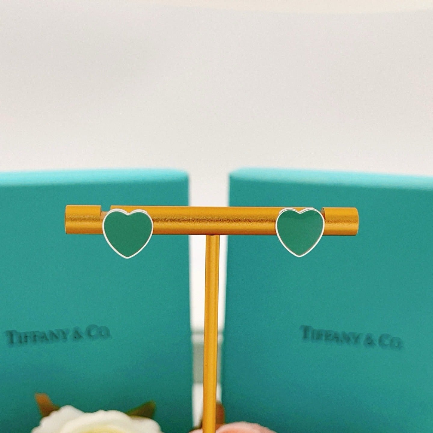 Tiffany & Co. Silver Brass Heart Earrings