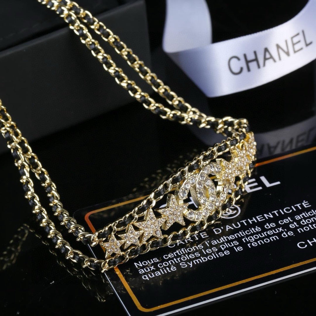 Chanel Brass Star Necklace