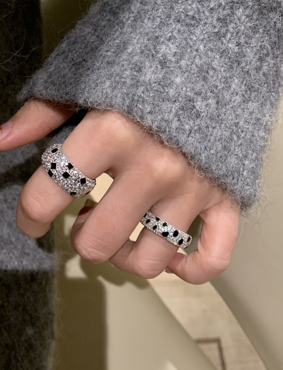 Cartier Silver Brass Leopard-Print Ring