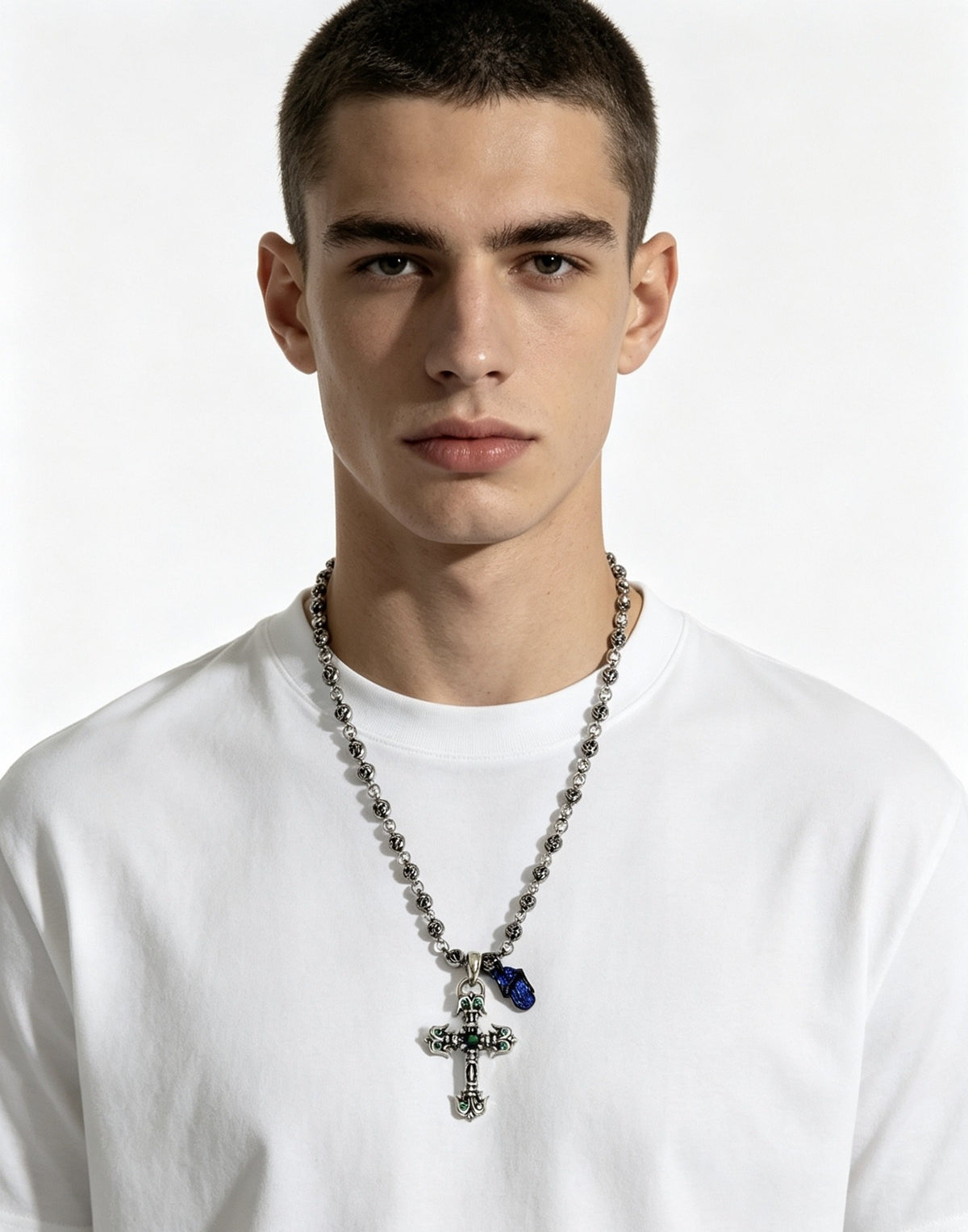 Chrome Hearts Sterling Silver Cross Necklace