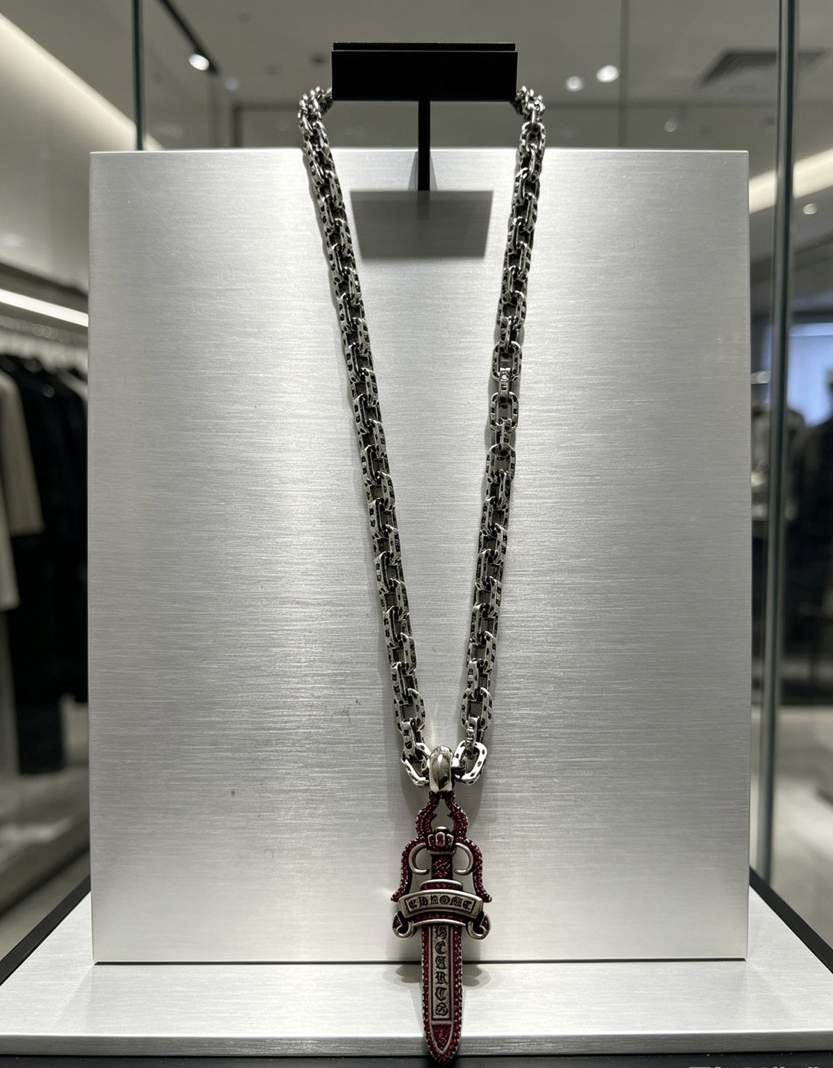 Chrome Hearts Sterling Silver Cross Necklace