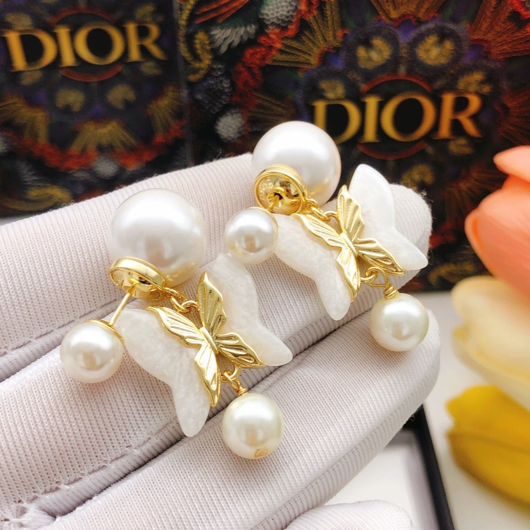 Dior Brass Butterfly Earrings