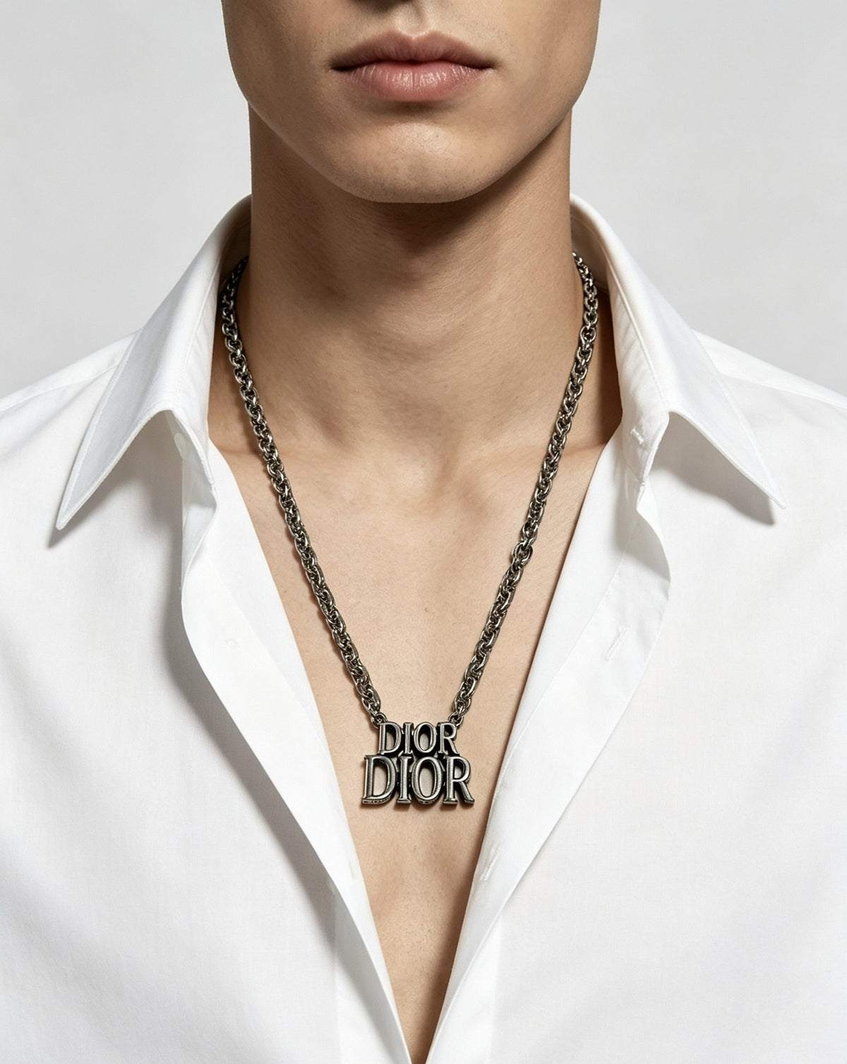 Dior Sterling Silver Chain Necklace