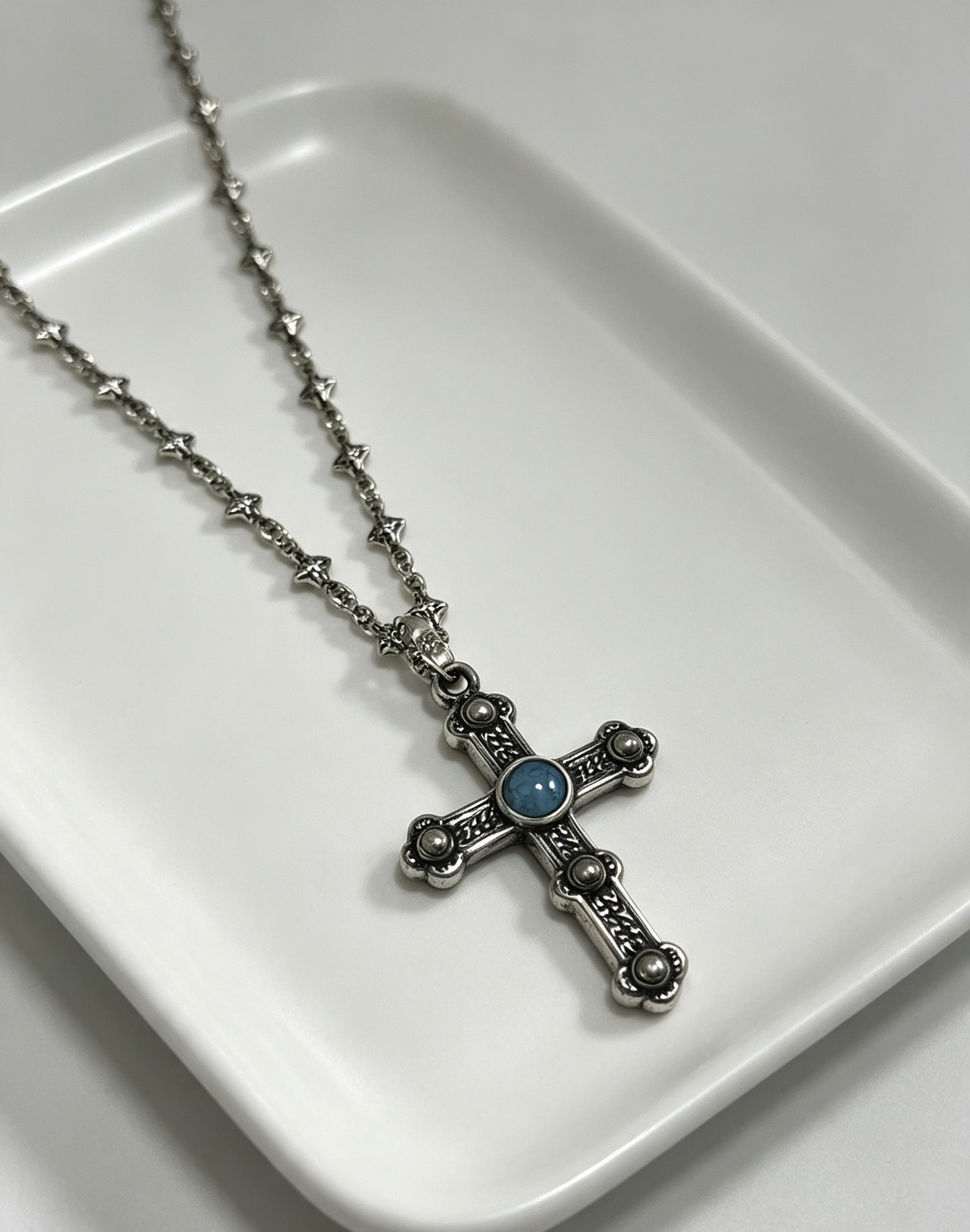Chrome Hearts Sterling Silver Cross Necklace