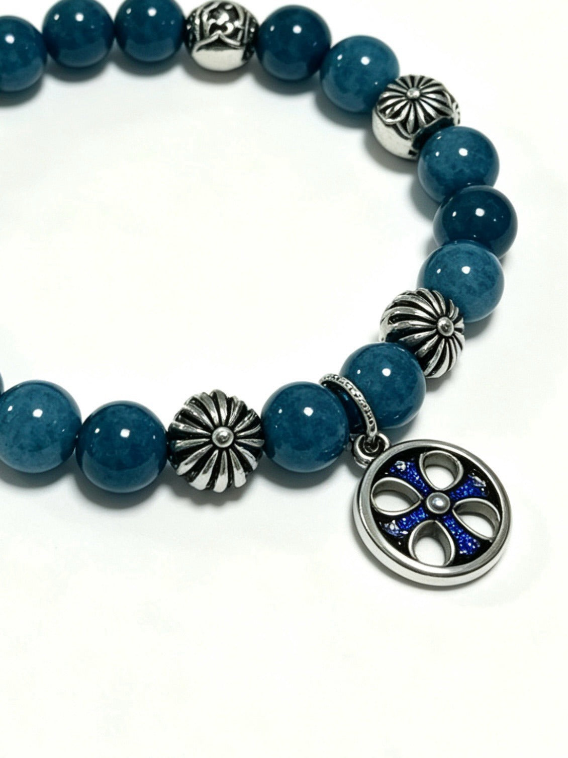 Chrome Hearts Sterling Silver Cross Bracelet