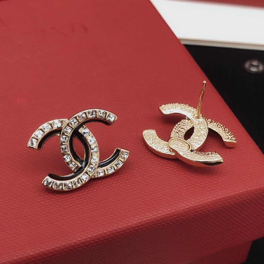 Chanel Black Brass Earrings