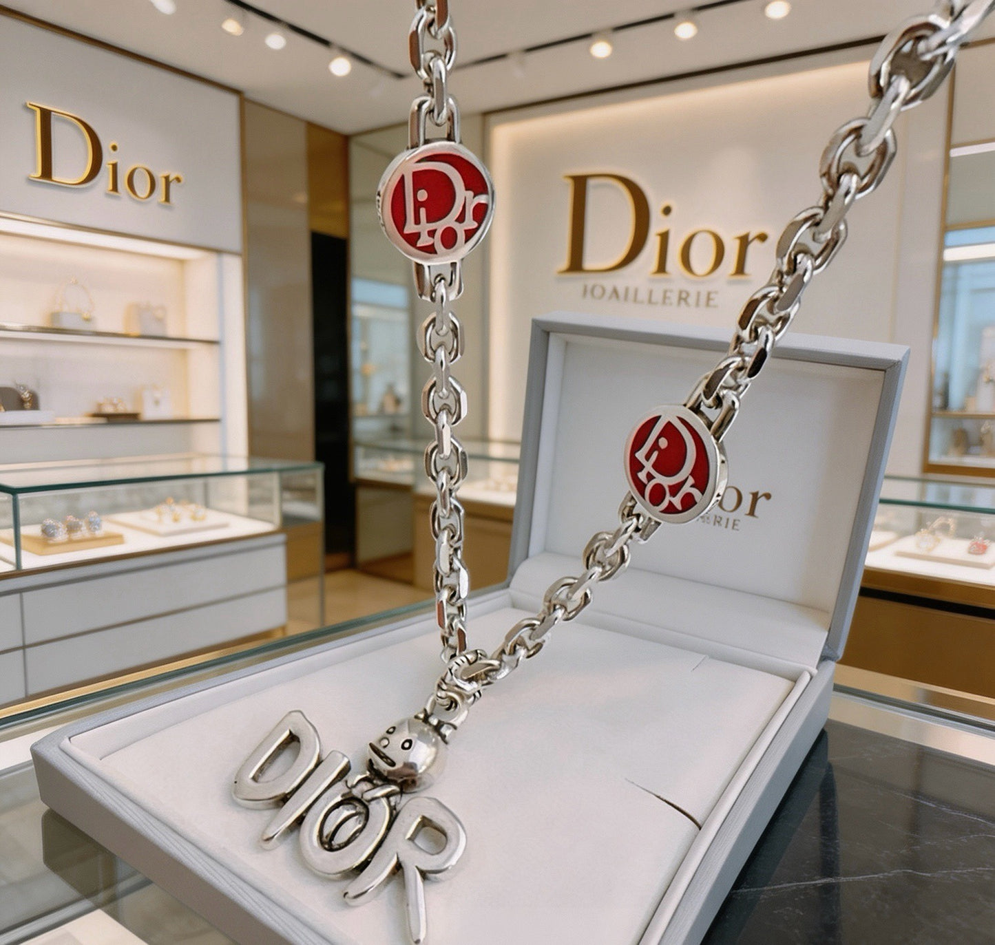 Dior Sterling Silver Chain Necklace