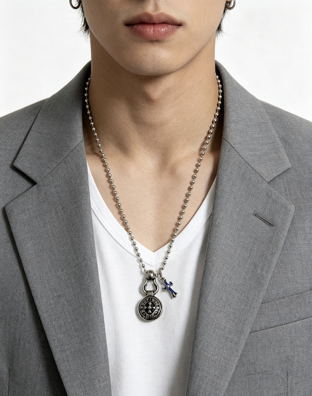 Chrome Hearts Sterling Silver Cross Necklace