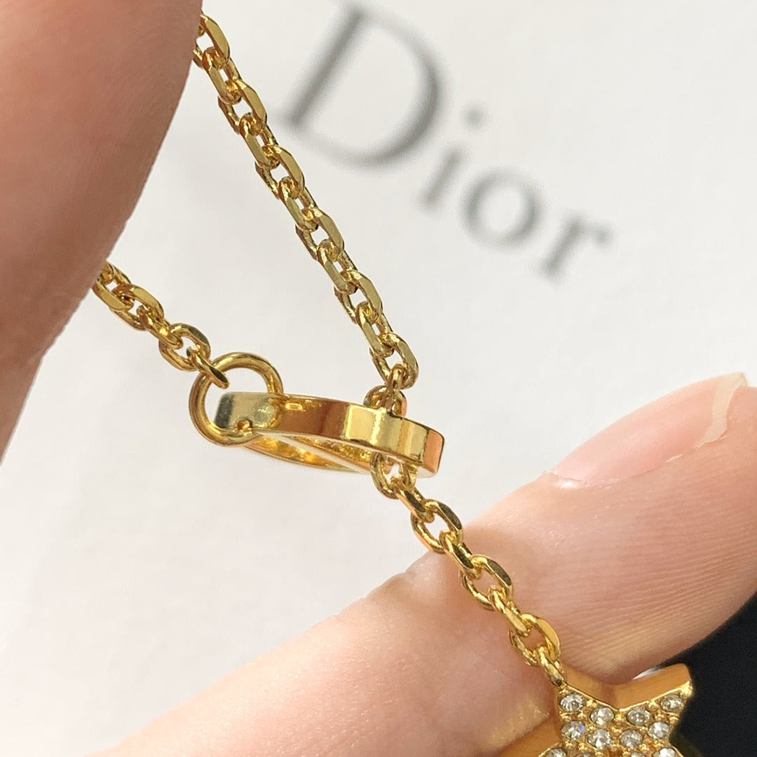 Dior Brass Star Necklace